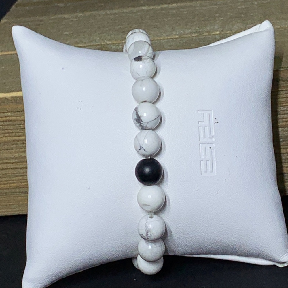 Howlite Stone Lava Rock Healing Bead Bracelet - Picture 10 of 12